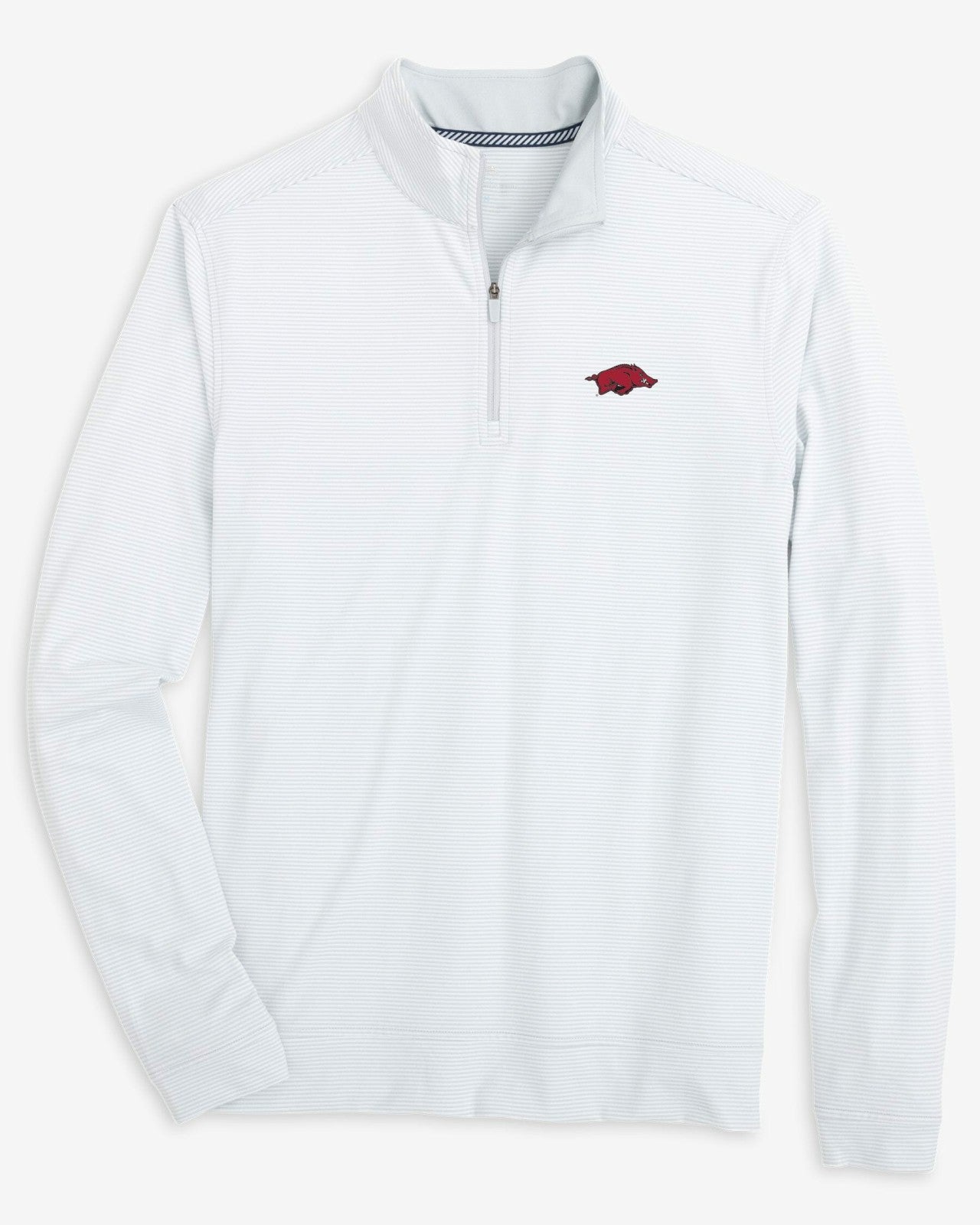 Southern Tide Arkansas Razorbacks Stripe Heather Quarter Zip For Collegiate