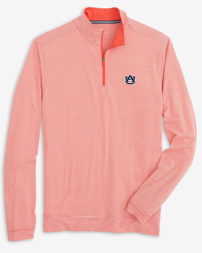 Southern Tide Auburn Tigers Cruiser Stripe Heather Quarter Zip For Collegiate