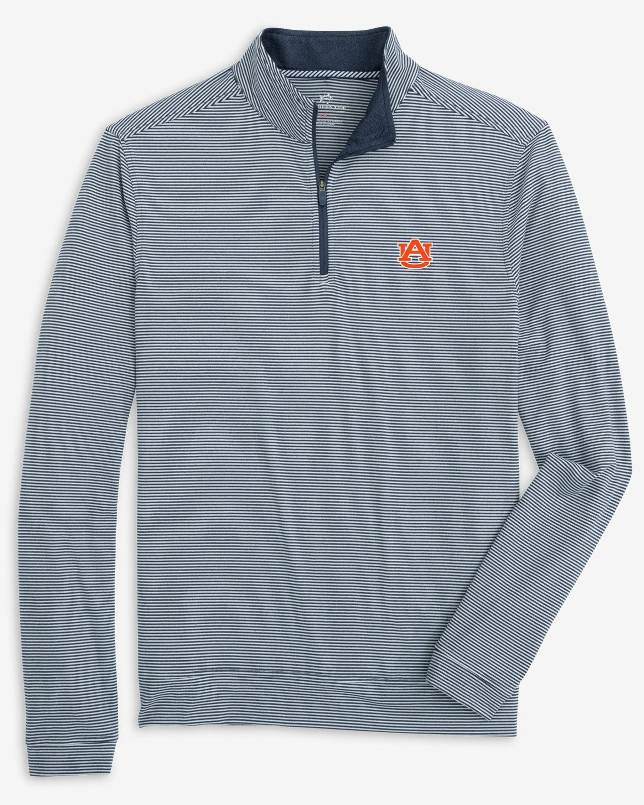 Southern Tide Auburn Tigers Cruiser Stripe Heather Quarter Zip For Collegiate