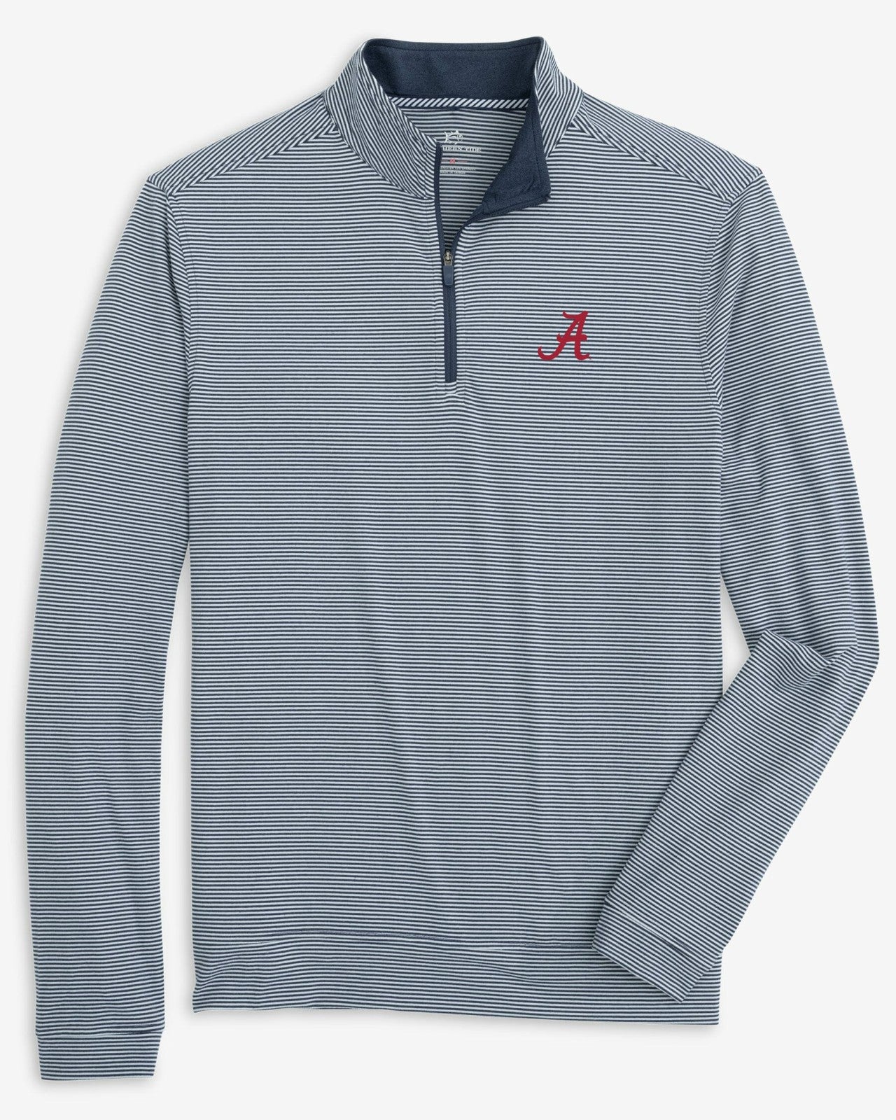 Southern Tide Alabama Crimson Tide Stripe Heather Quarter Zip For Collegiate
