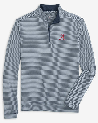 Southern Tide Alabama Crimson Tide Stripe Heather Quarter Zip For Collegiate