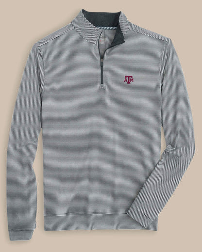 Southern Tide Texas A&M Aggies Stripe Heather Quarter Zip For Collegiate