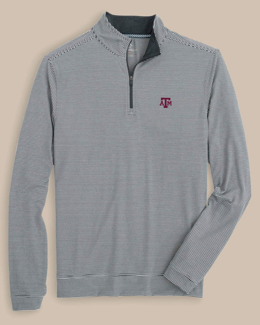 Southern Tide Texas A&M Aggies Stripe Heather Quarter Zip For Collegiate