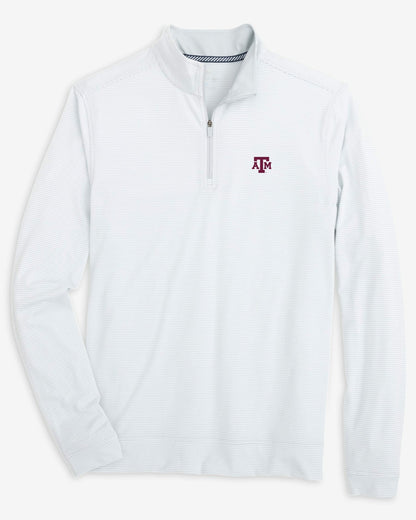 Southern Tide Texas A&M Aggies Stripe Heather Quarter Zip For Collegiate