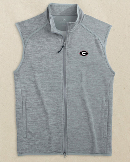 Southern Tide Georgia Bulldogs Oval G Baybrook Heather Vest For Collegiate