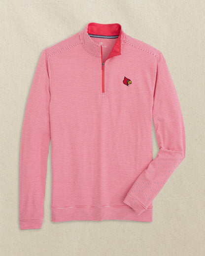 Southern Tide Louisville Cardinals Micro-Stripe Quarter Zip For Collegiate