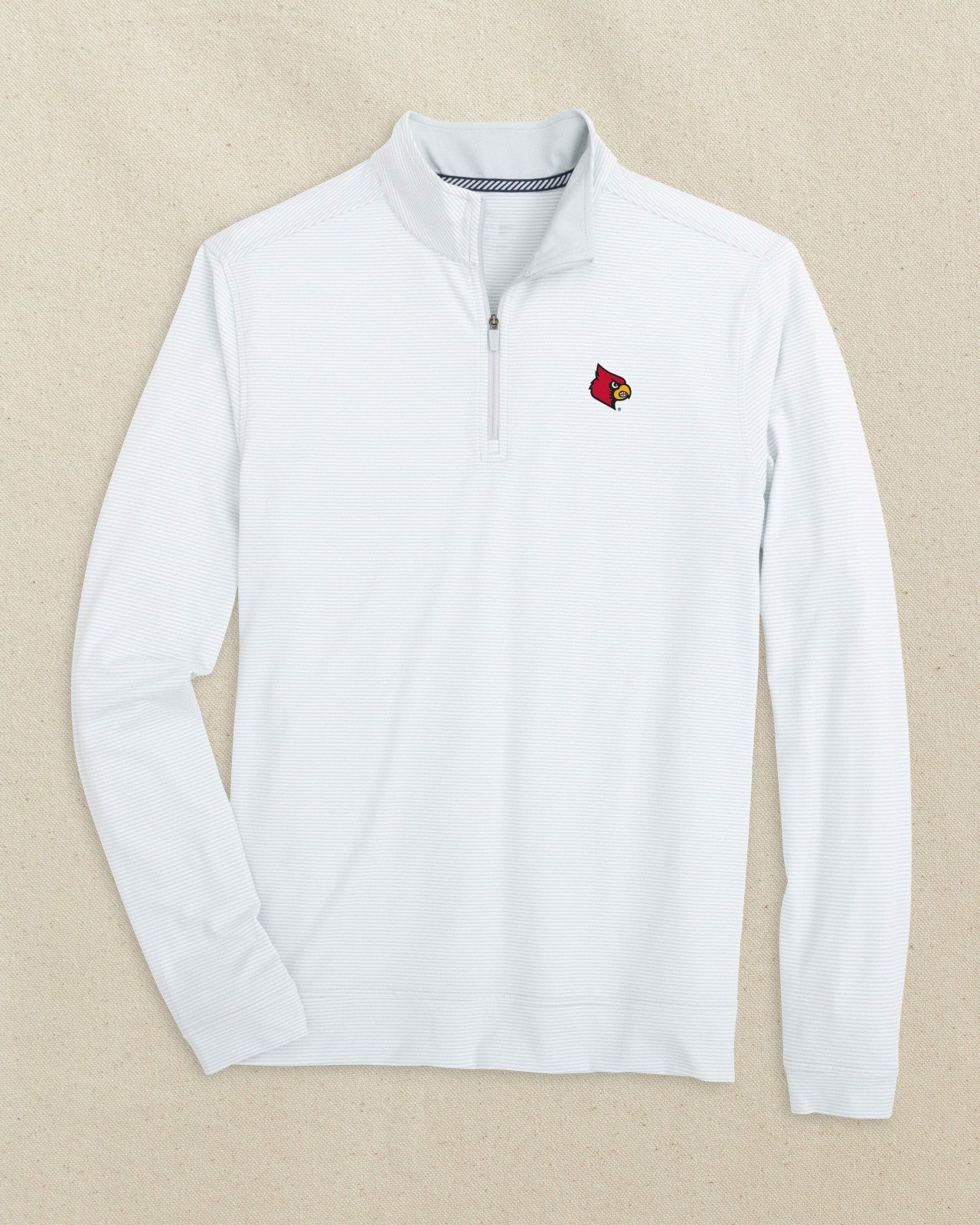 Southern Tide Louisville Cardinals Micro-Stripe Quarter Zip For Collegiate