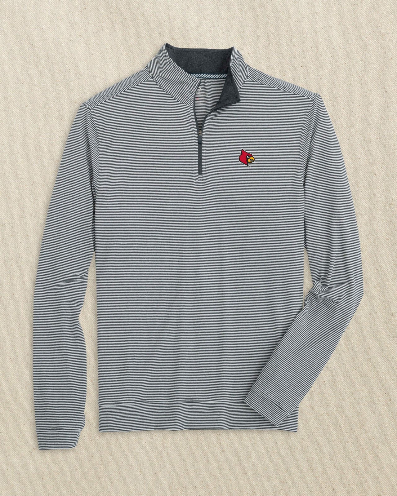 Southern Tide Louisville Cardinals Micro-Stripe Quarter Zip For Collegiate