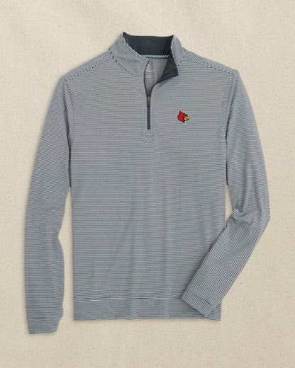 Southern Tide Louisville Cardinals Micro-Stripe Quarter Zip For Collegiate