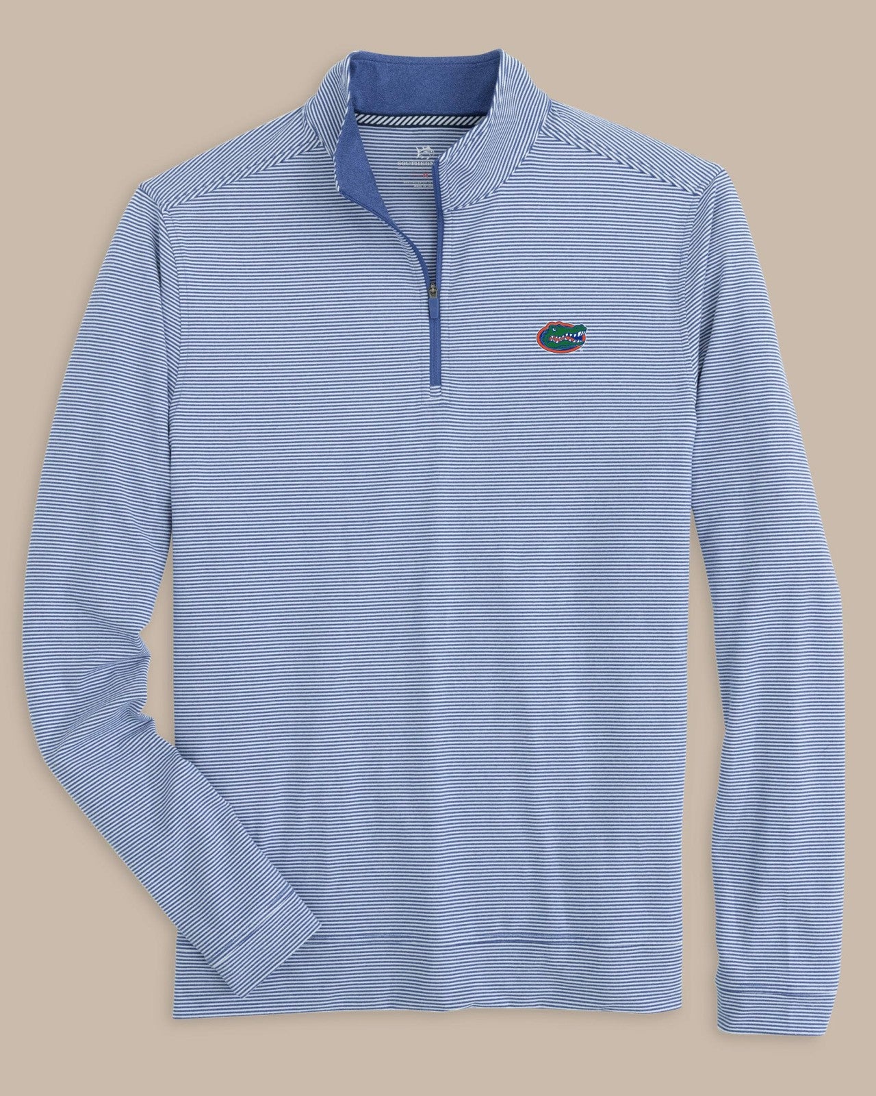 Southern Tide Florida Gators Stripe Heather Quarter Zip For Collegiate