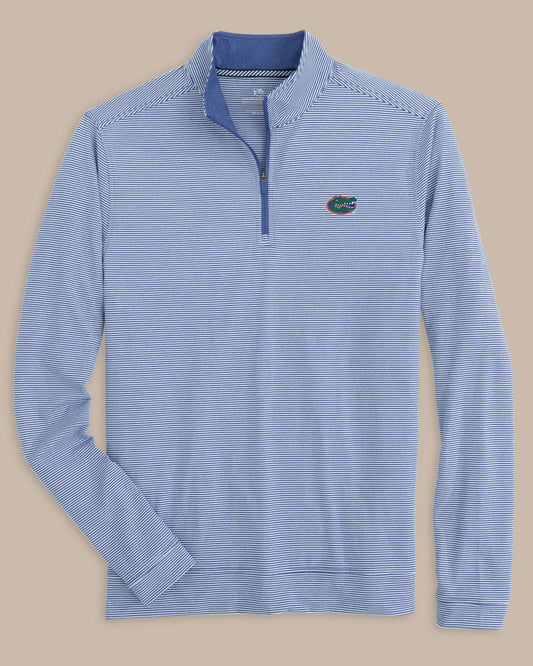 Southern Tide Florida Gators Stripe Heather Quarter Zip For Collegiate
