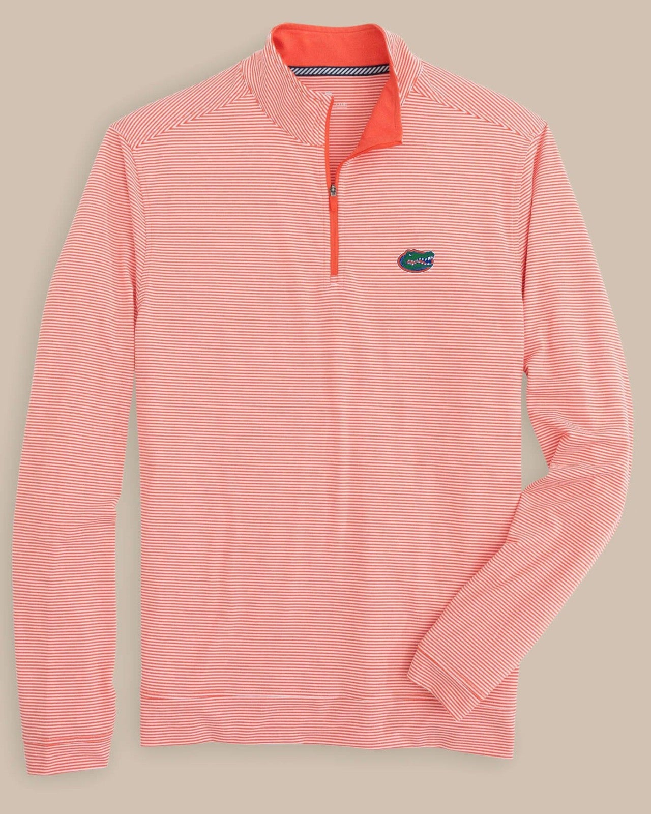Southern Tide Florida Gators Stripe Heather Quarter Zip For Collegiate