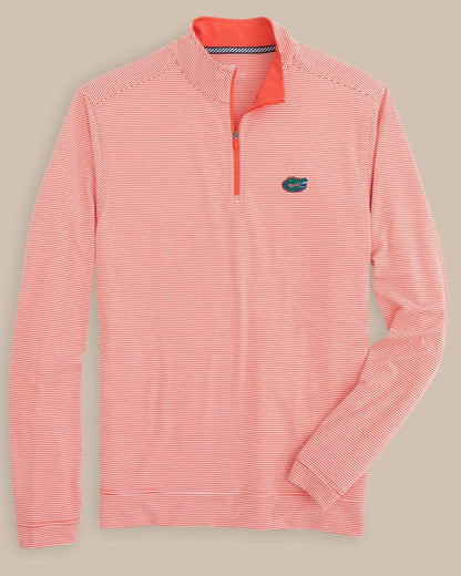 Southern Tide Florida Gators Stripe Heather Quarter Zip For Collegiate