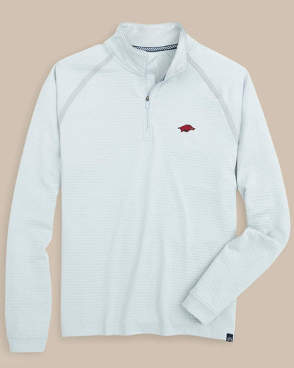 Southern Tide Arkansas Razorbacks Scuttle Heather Quarter Zip For Collegiate