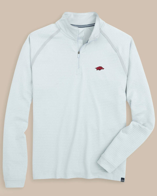 Southern Tide Arkansas Razorbacks Scuttle Heather Quarter Zip For Collegiate