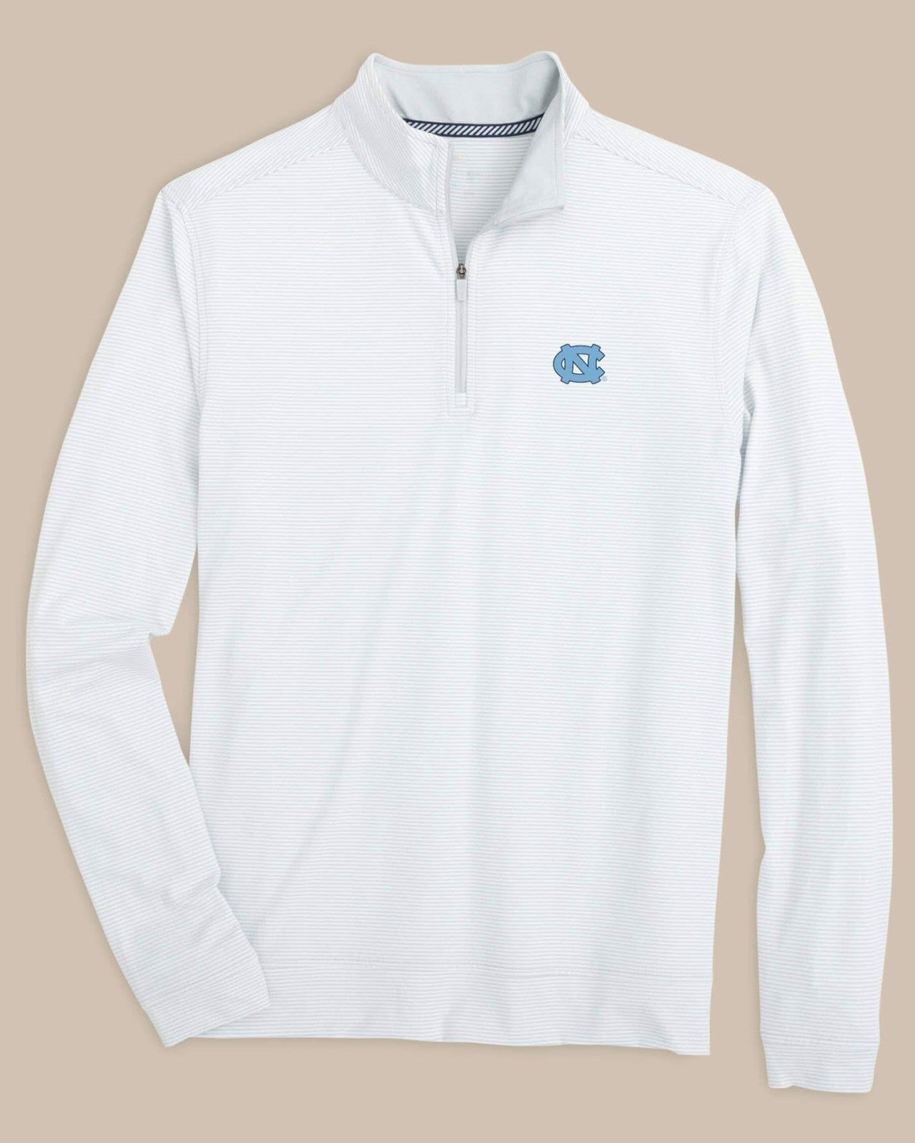 Southern Tide UNC Tar Heels Stripe Heather Quarter Zip For Collegiate