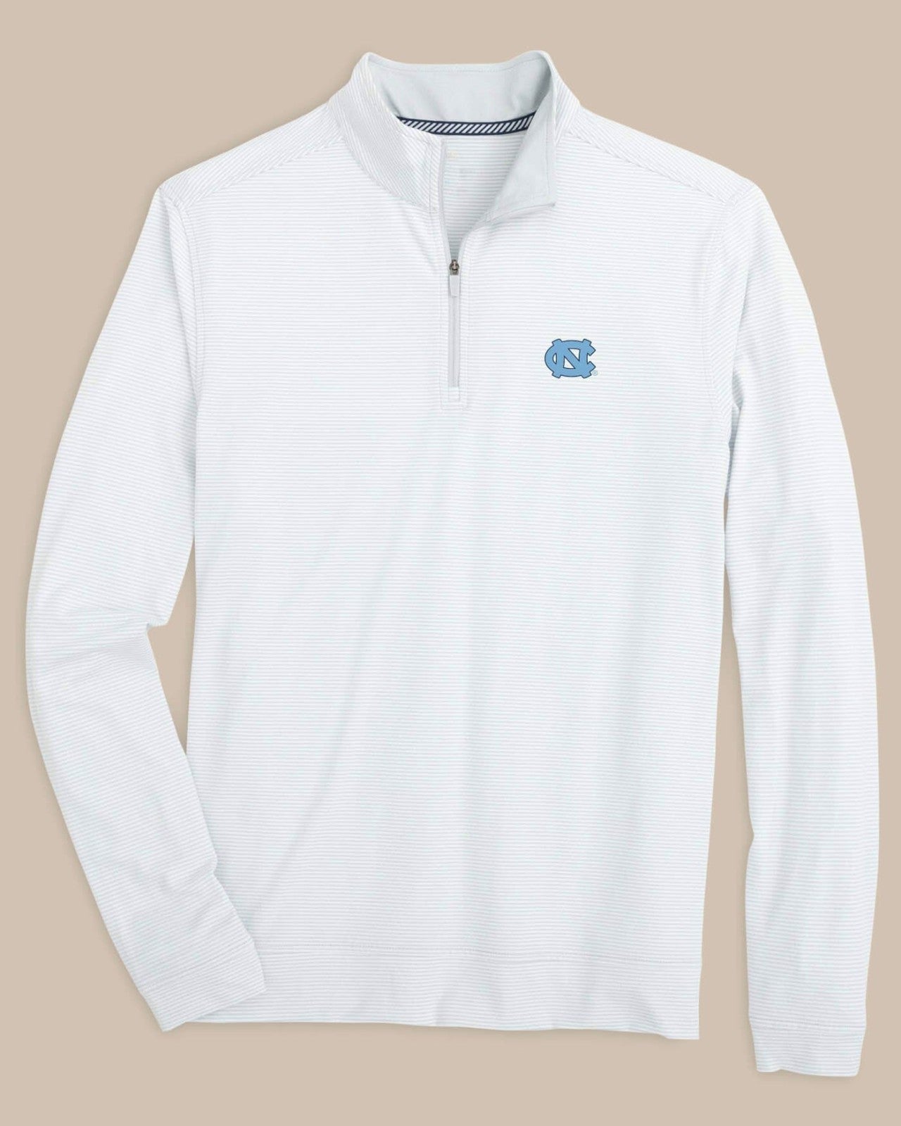 Southern Tide UNC Tar Heels Stripe Heather Quarter Zip For Collegiate