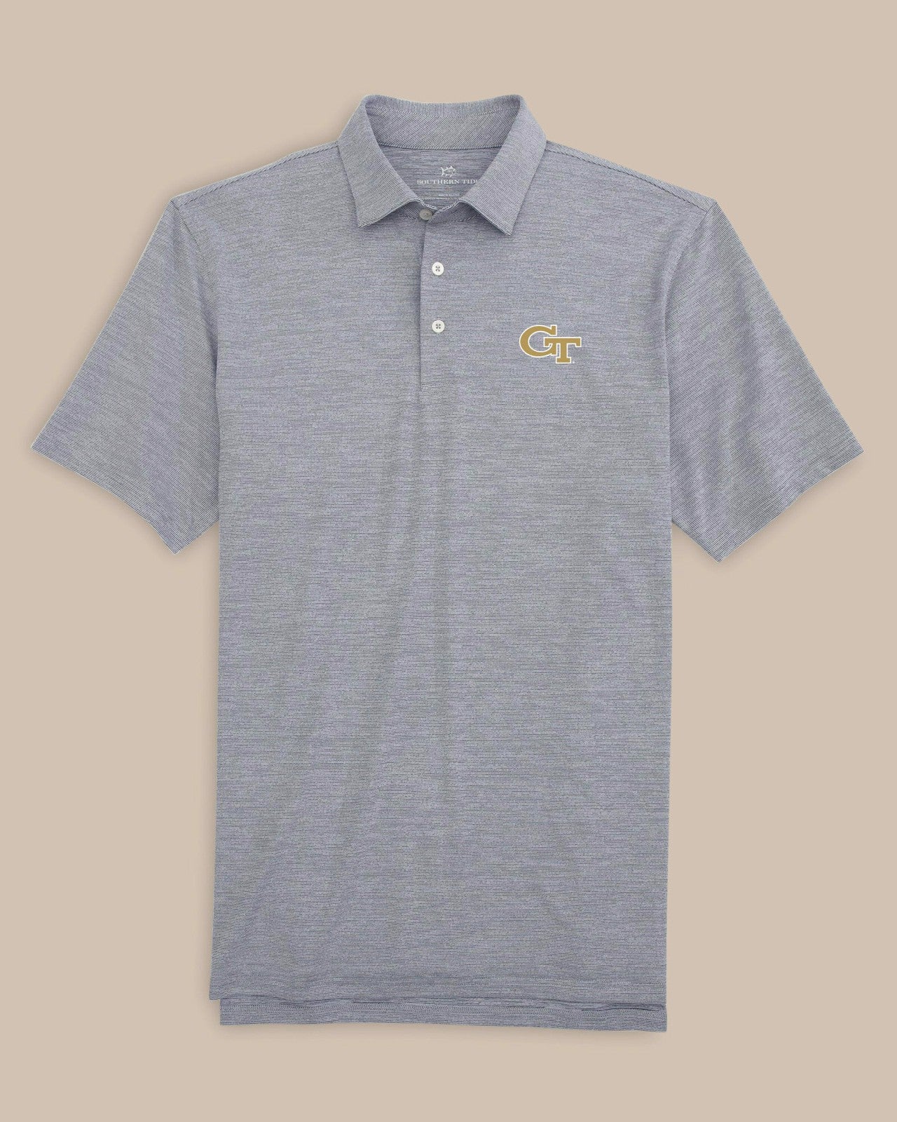 Southern Tide Georgia Tech Driver Spacedye Polo Shirt For Collegiate