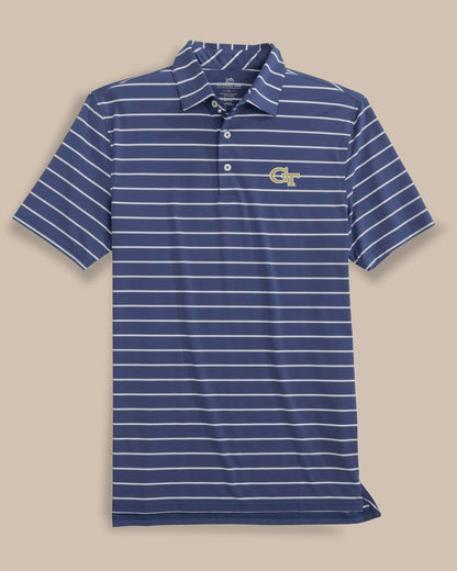 Southern Tide Georgia Tech Brreeze Stripe Polo For Collegiate