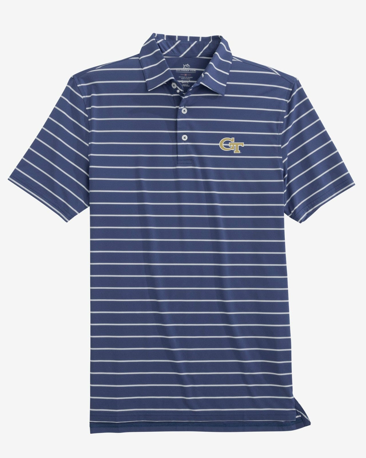 Southern Tide Georgia Tech Brreeze Stripe Polo For Collegiate