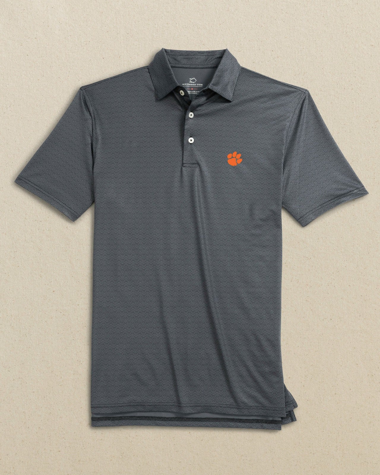 Southern Tide Clemson Tigers Driver ST Geo Printed Polo For Collegiate