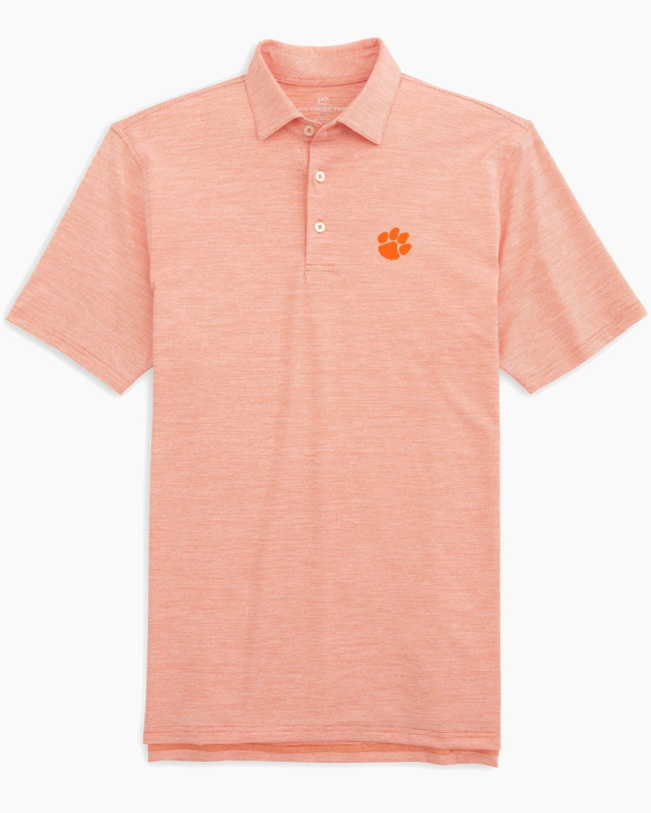 Southern Tide Clemson Tigers Driver Spacedye Polo Shirt For Collegiate