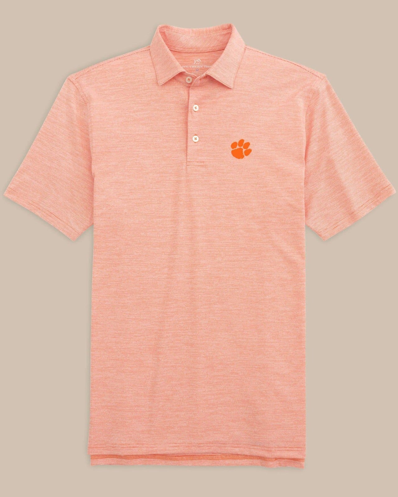 Southern Tide Clemson Tigers Driver Spacedye Polo Shirt For Collegiate