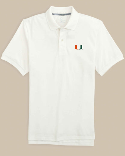 Southern Tide Miami Hurricanes Skipjack Polo Shirt For Collegiate