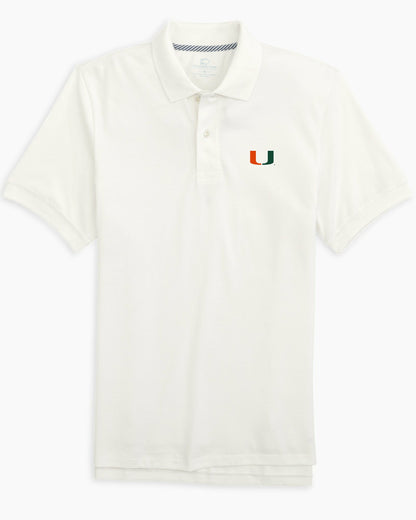 Southern Tide Miami Hurricanes Skipjack Polo Shirt For Collegiate