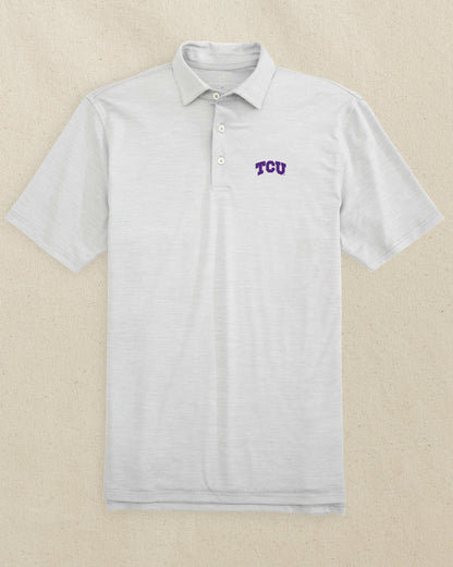 Southern Tide TCU Horned Frogs Driver Spacedye Polo Shirt For Collegiate