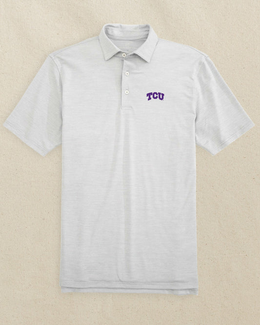 Southern Tide TCU Horned Frogs Driver Spacedye Polo Shirt For Collegiate