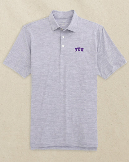 Southern Tide TCU Horned Frogs Driver Spacedye Polo Shirt For Collegiate