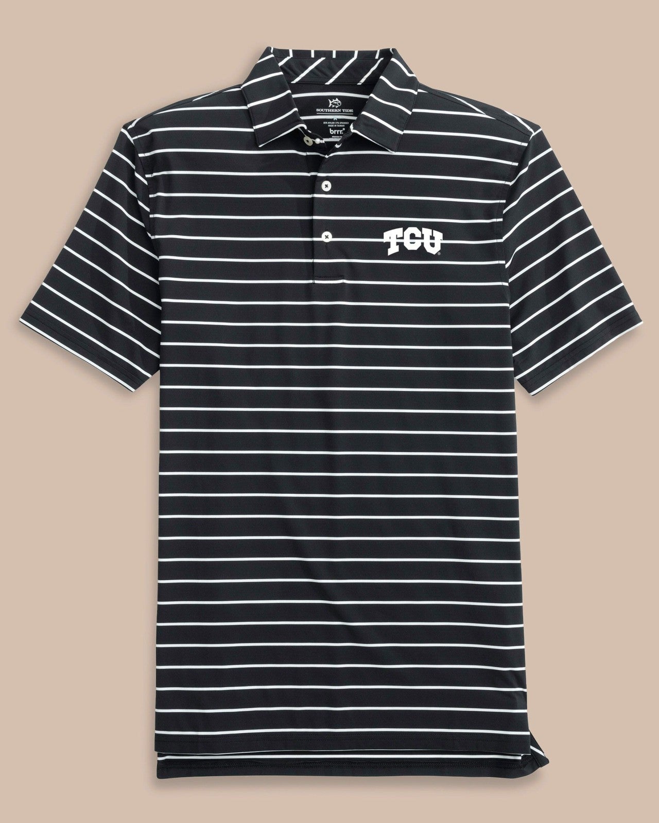 Southern Tide TCU Horned Frogs brrr°®-eeze Desmond Stripe Polo For Collegiate