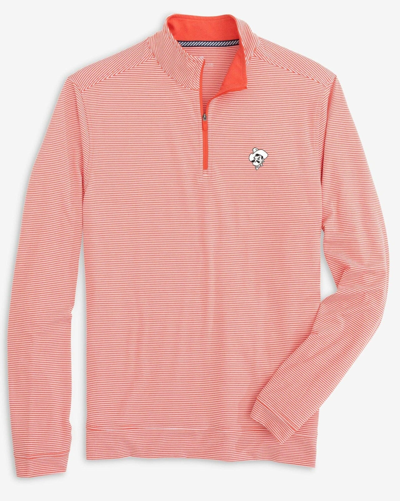Southern Tide Oklahoma State Cowboys Stripe Heather Quarter Zip For Collegiate