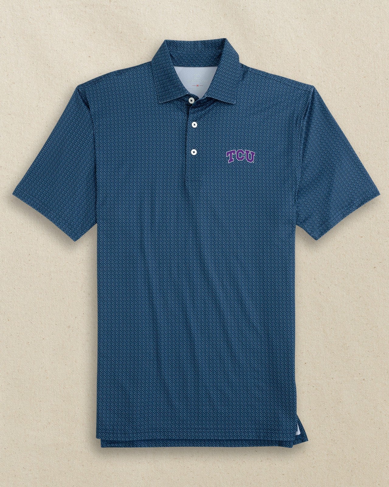 Southern Tide TCU Horned Frogs Driver Clubbin It Printed Polo For Collegiate