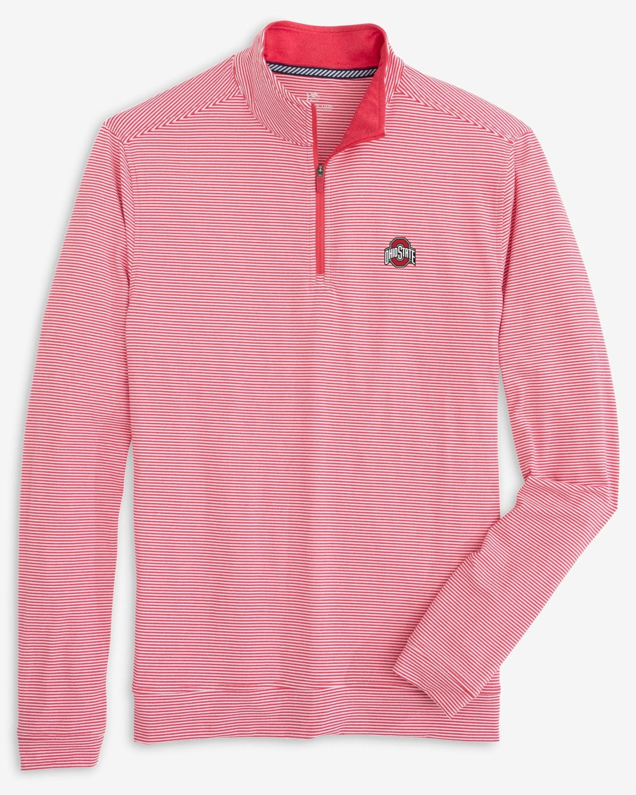 Southern Tide Ohio State Buckeyes Stripe Heather Quarter Zip For Collegiate