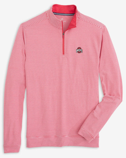Southern Tide Ohio State Buckeyes Stripe Heather Quarter Zip For Collegiate