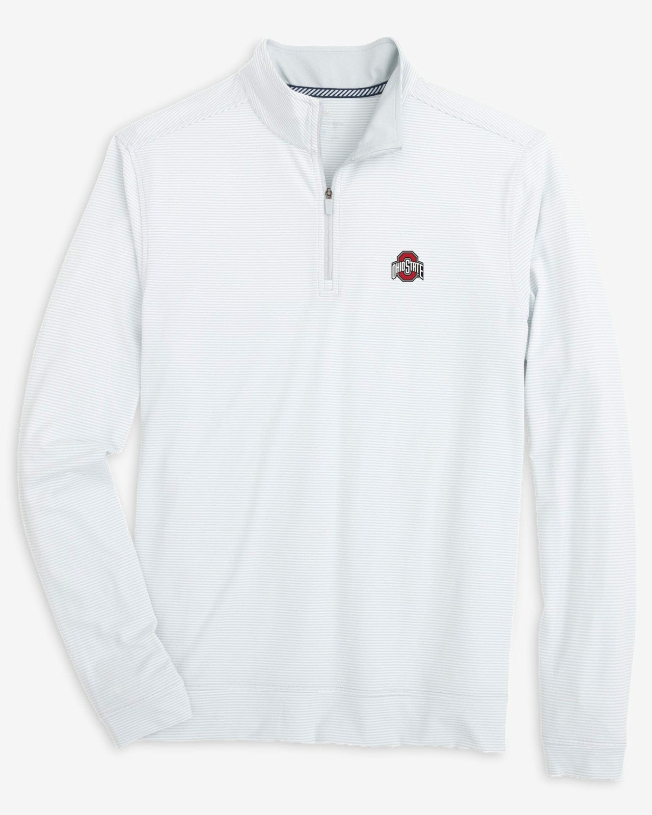 Southern Tide Ohio State Buckeyes Stripe Heather Quarter Zip For Collegiate