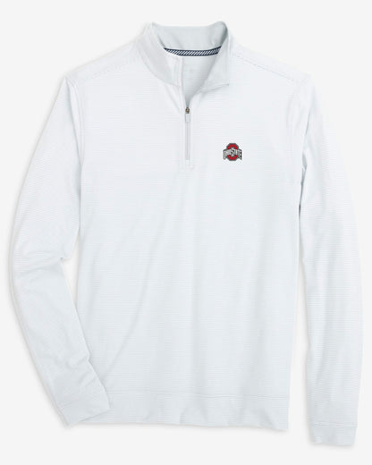 Southern Tide Ohio State Buckeyes Stripe Heather Quarter Zip For Collegiate