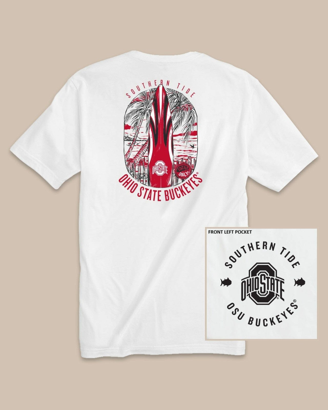 Southern Tide Ohio State Buckeyes Gameday Locals Only T-Shirt For Collegiate