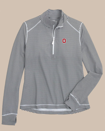 Southern Tide Ohio State Buckeyes Striped Quarter Zip For Collegiate