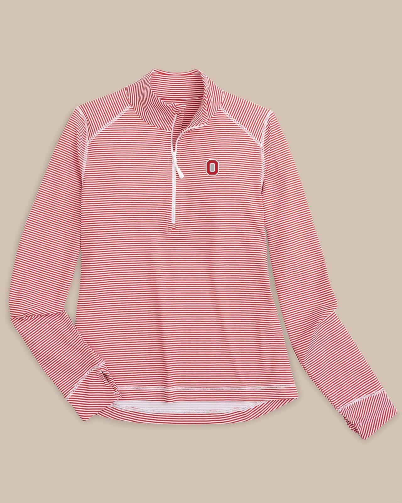 Southern Tide Ohio State Buckeyes Striped Quarter Zip For Collegiate