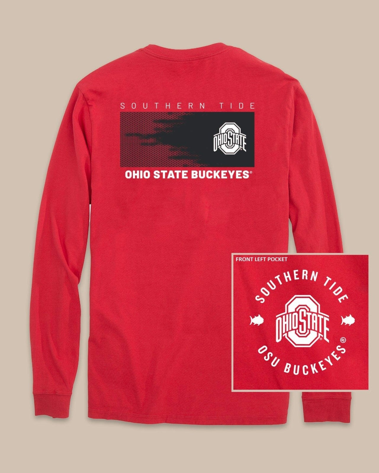Southern Tide Ohio State Buckeyes Gameday Hexagon T-Shirt For Collegiate