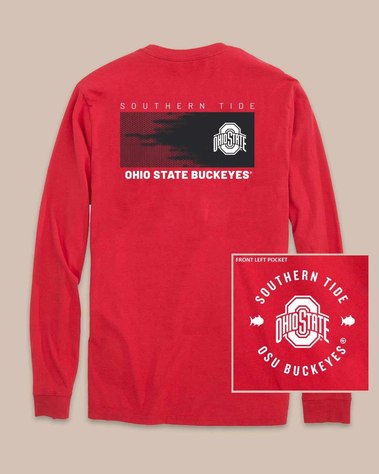 Southern Tide Ohio State Buckeyes Gameday Hexagon T-Shirt For Collegiate