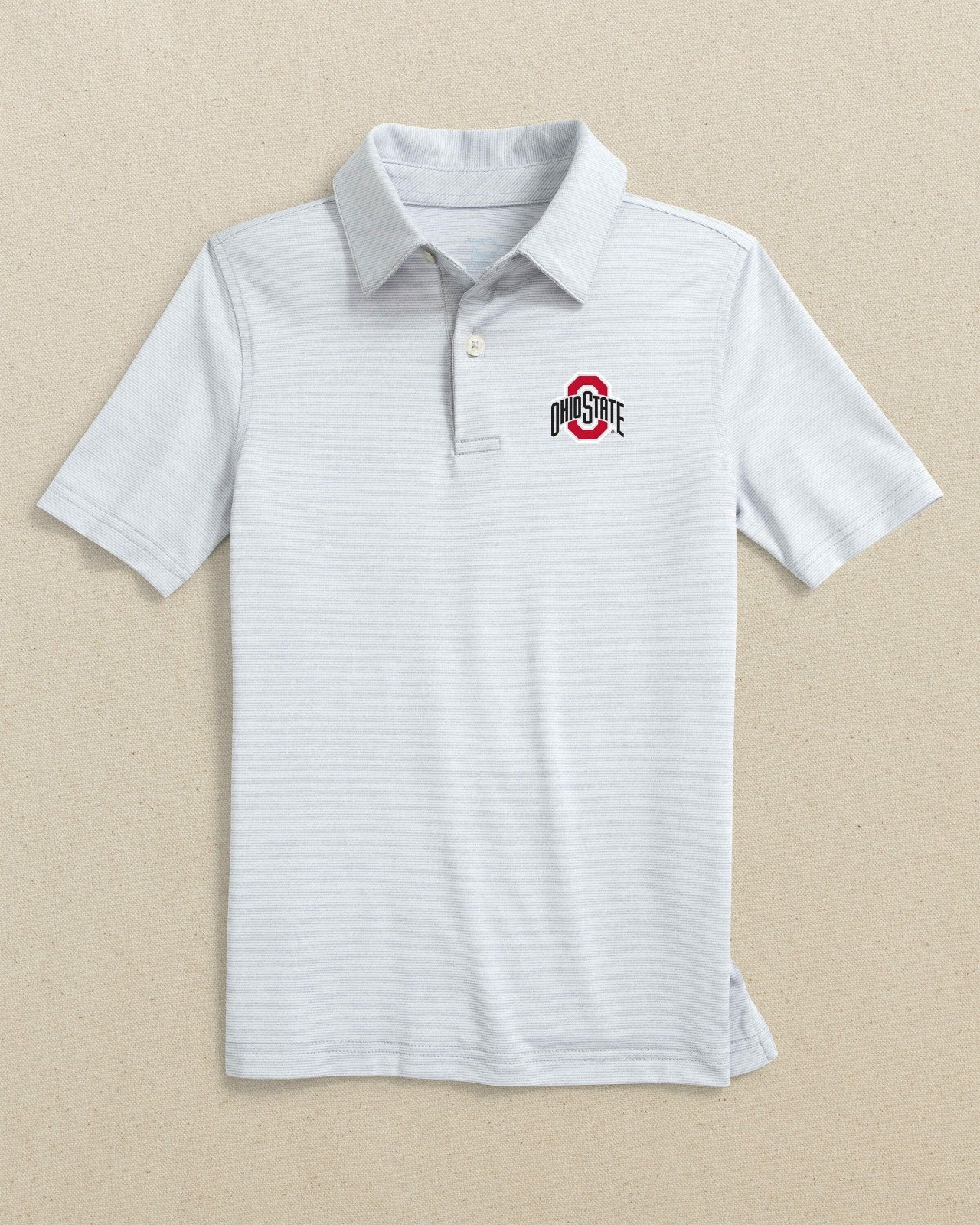 Southern Tide Boys Ohio State Buckeyes Driver Spacedye Polo Shirt For Collegiate
