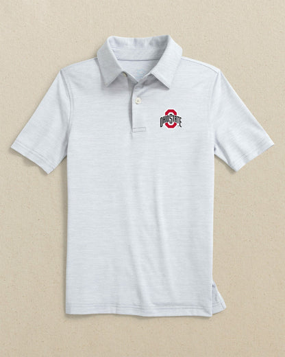 Southern Tide Boys Ohio State Buckeyes Driver Spacedye Polo Shirt For Collegiate
