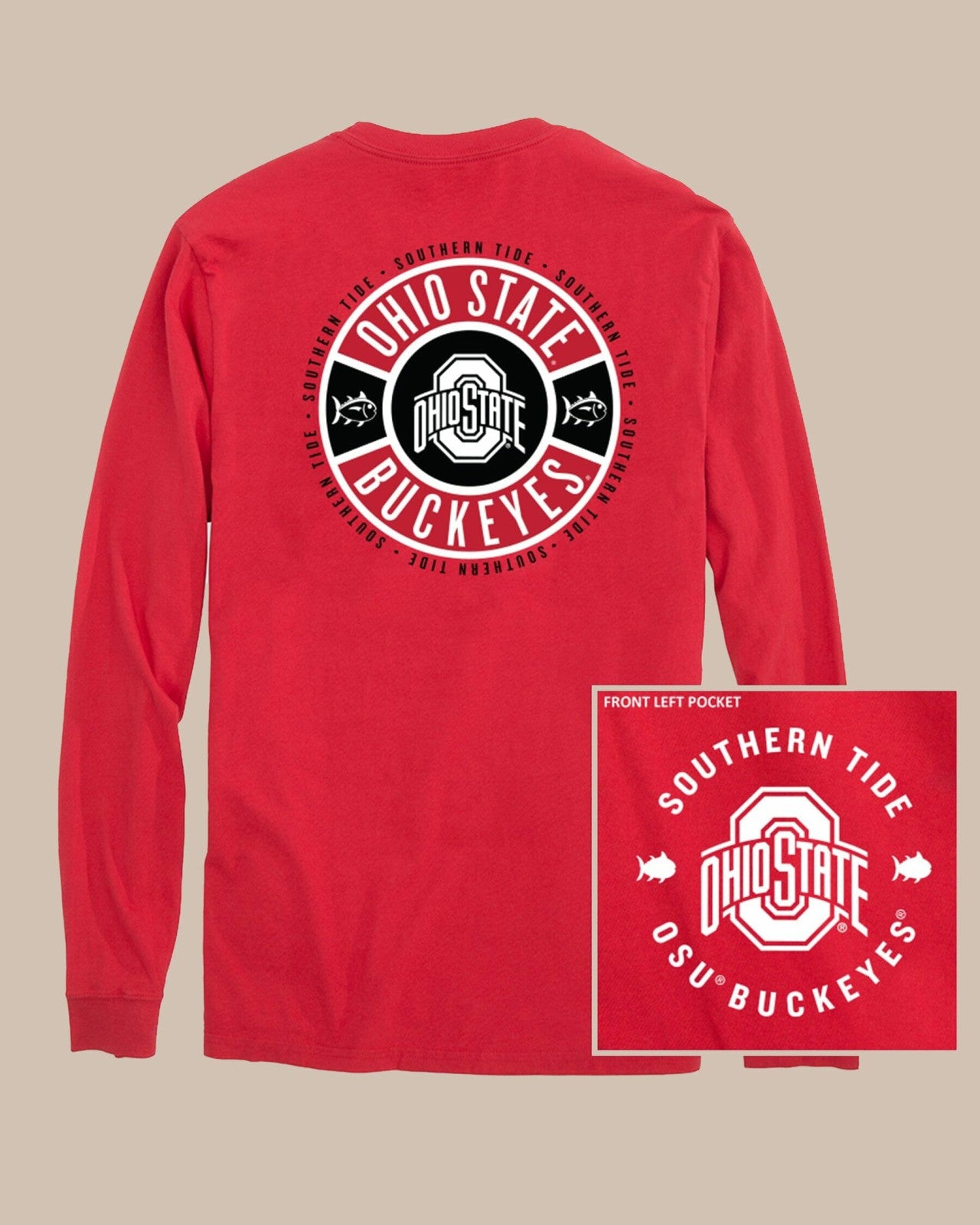 Southern Tide Ohio State Buckeyes Ring Badge T-Shirt For Collegiate