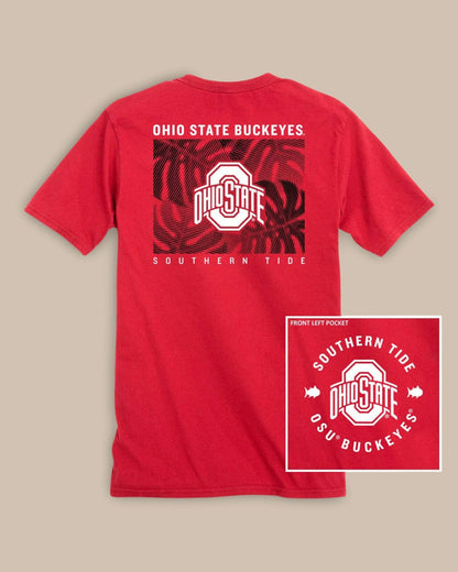 Southern Tide Ohio State Buckeyes Halftone Monstera T-Shirt For Collegiate