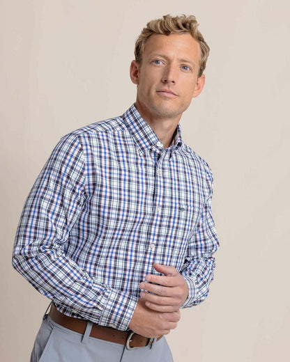 Southern Tide Charleston Master Plaid Long Sleeve Sport Shirt For Sale