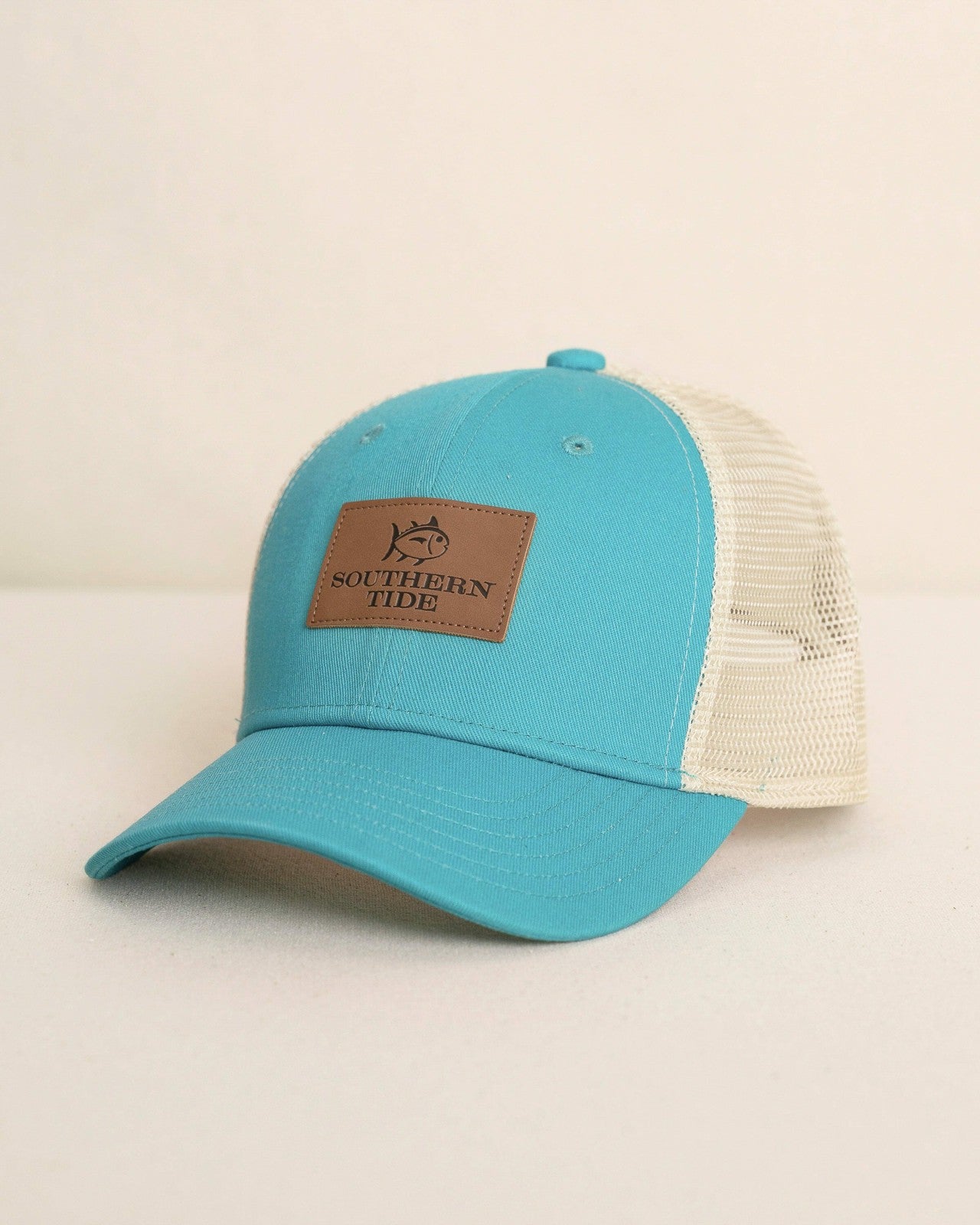 Southern Tide ST Leather Patch Trucker Hat For Sale
